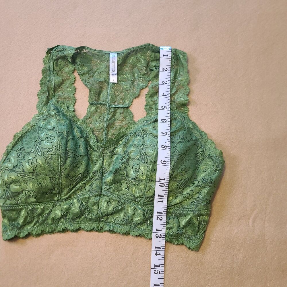Zenana Outfitters Green Lace Padded Bralette Large Racerback Stretchy - Picture 6 of 7